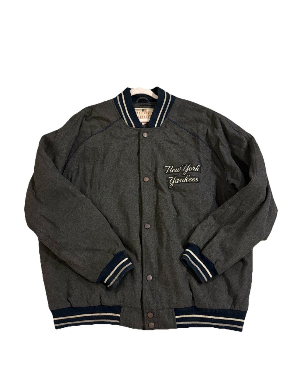 90s Vtg NY Yankees G-III Sports By Carl Banks Wool Blend Bomber Jacket SZ Xxl